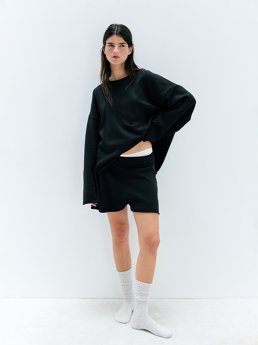 

H&M Roll-Edge Jumper, Black