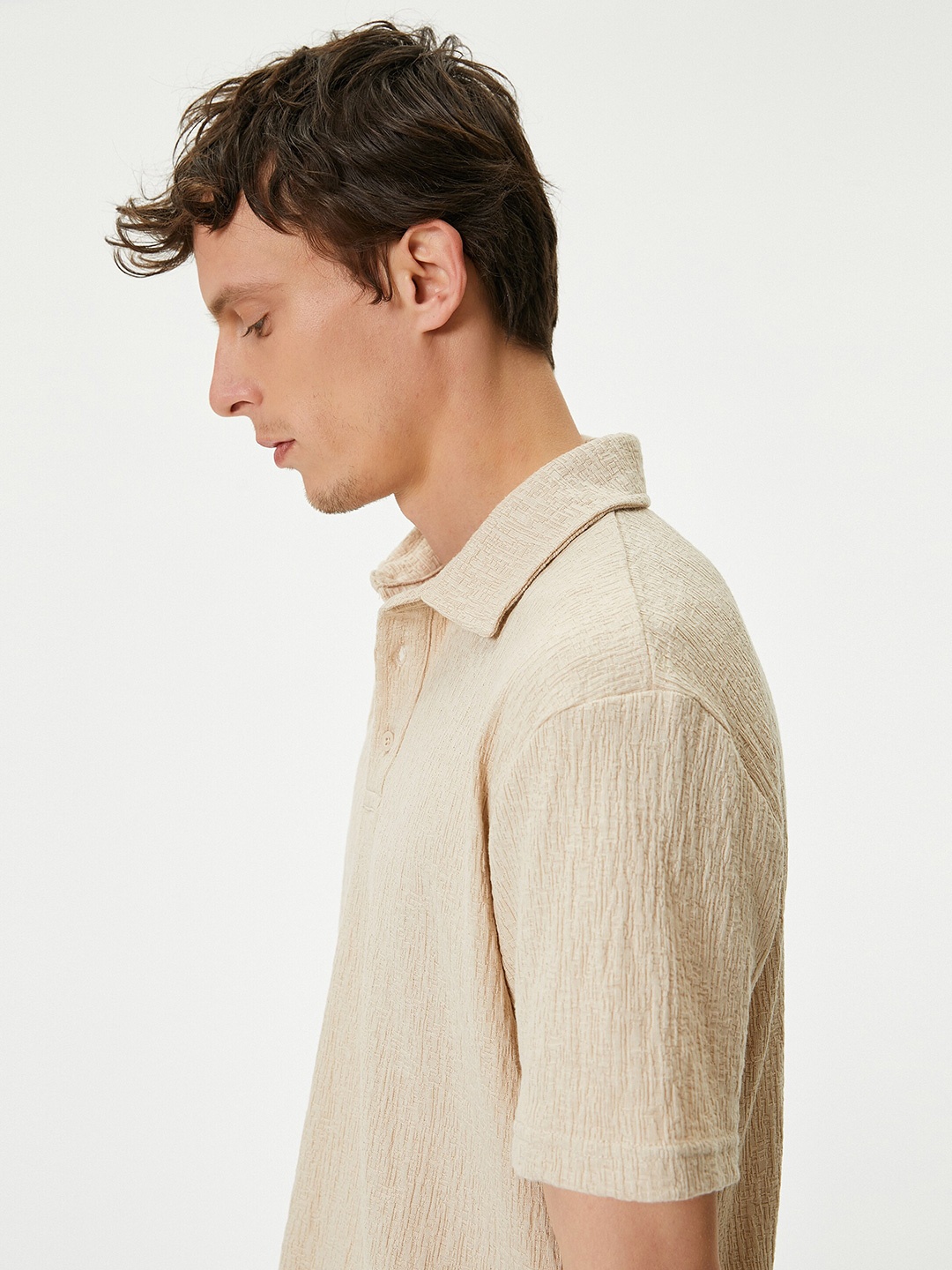 Koton Polo Collar T-shirt, Beige