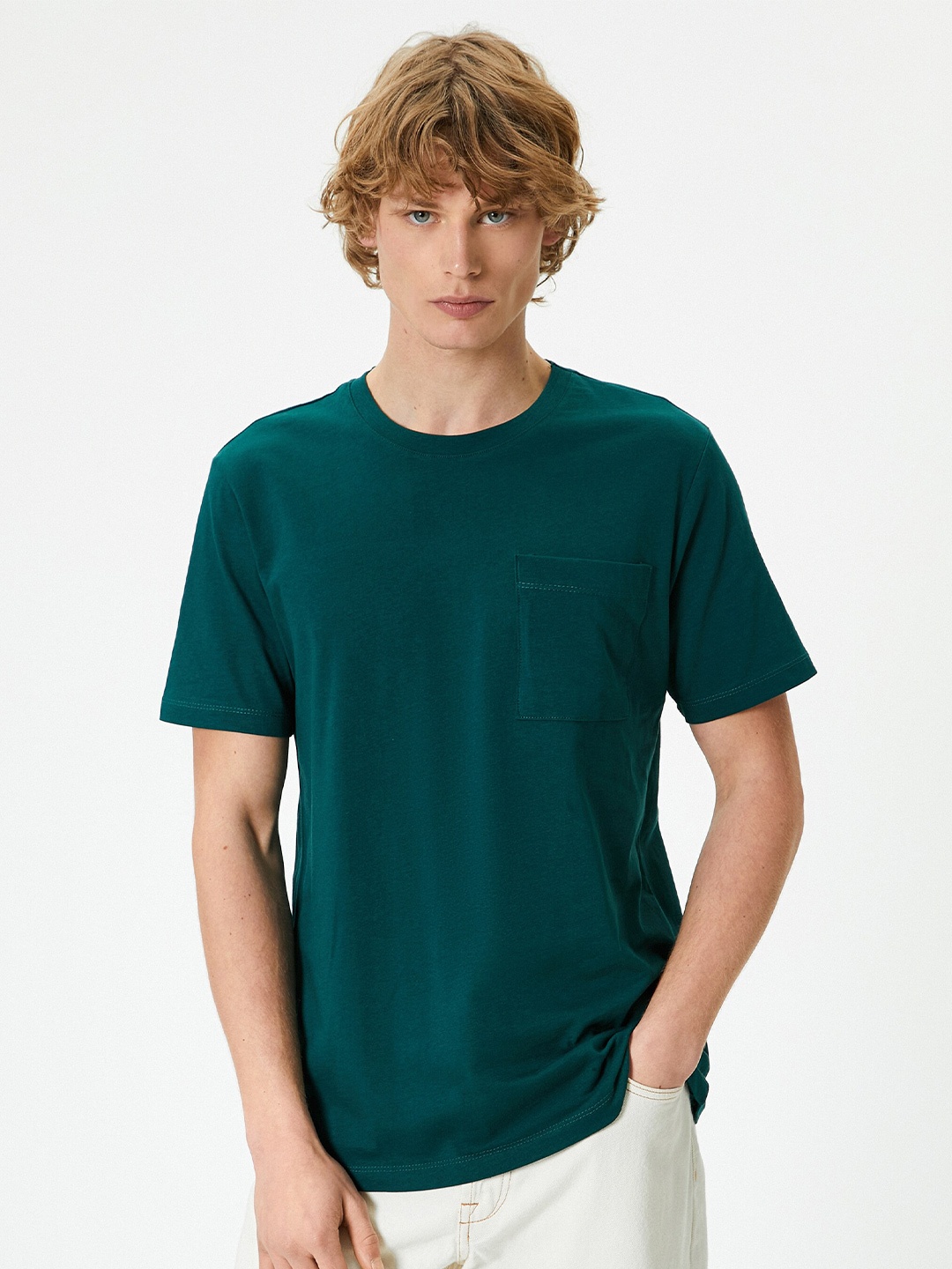 

Koton Round Neck Short Sleeves Cotton T-shirt, Blue
