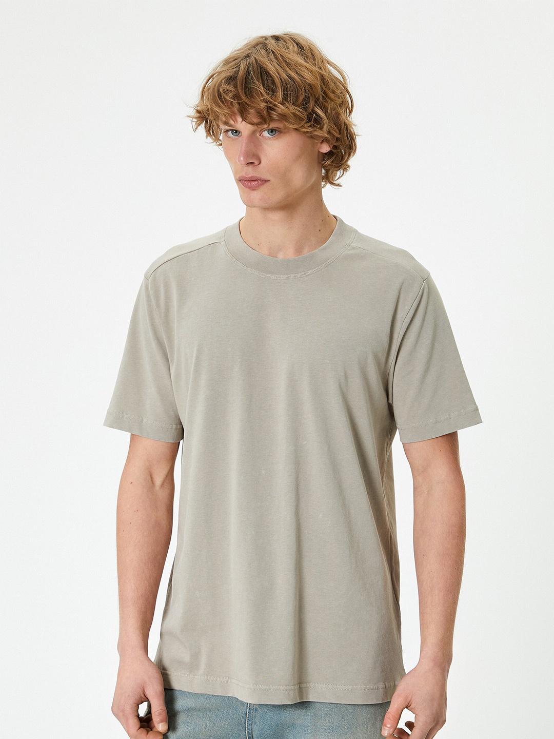 

Koton Round Neck Short Sleeves Cotton T-shirt, Grey