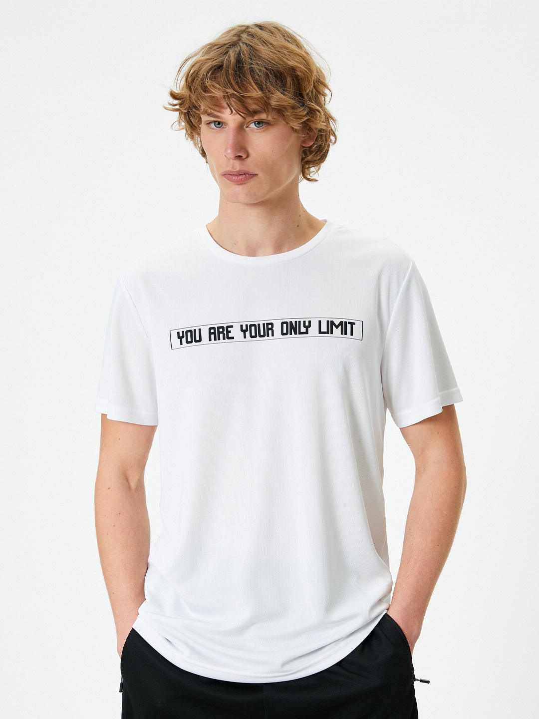 

Koton Round Neck Drop-Shoulder Sleeves Tshirt, White