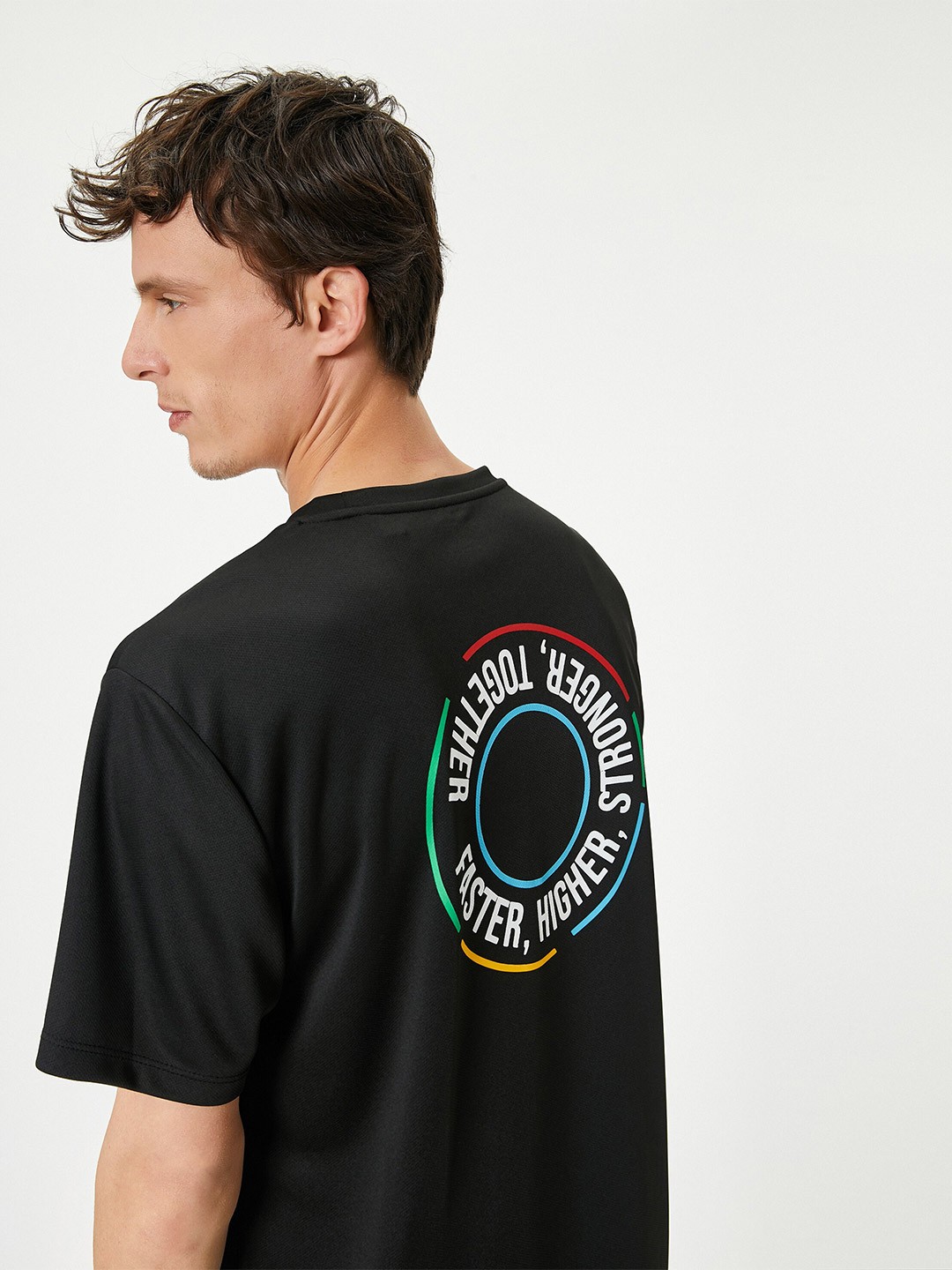 

Koton Typography Printed Round Neck Short Sleeves T-shirt, Black