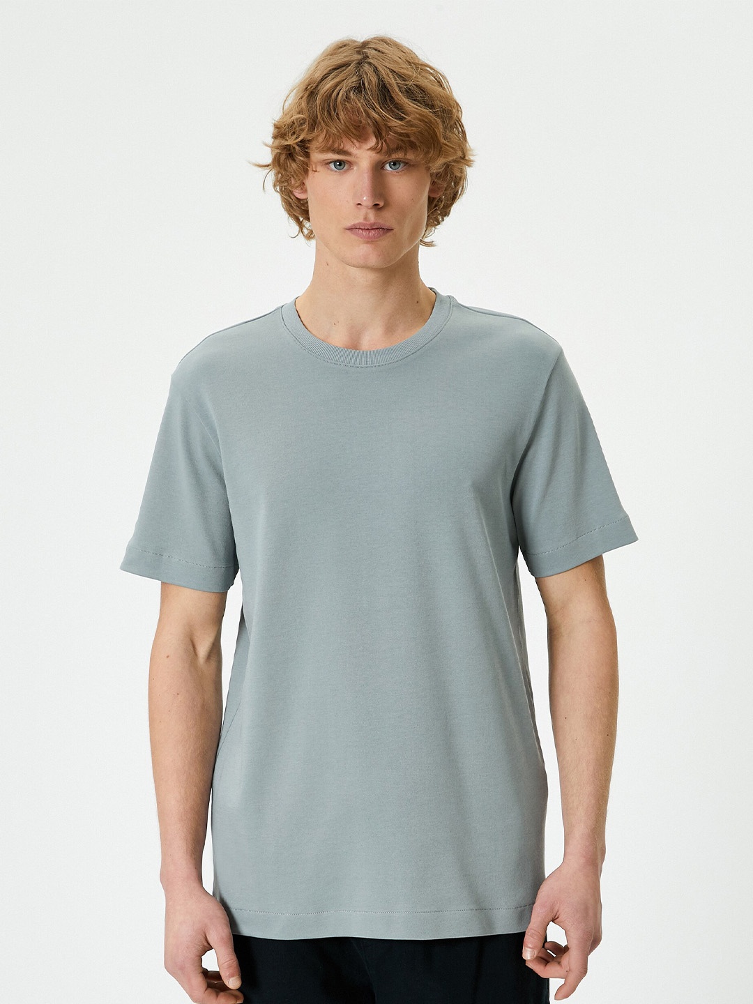 

Koton Round Neck Cotton T-shirt, Grey