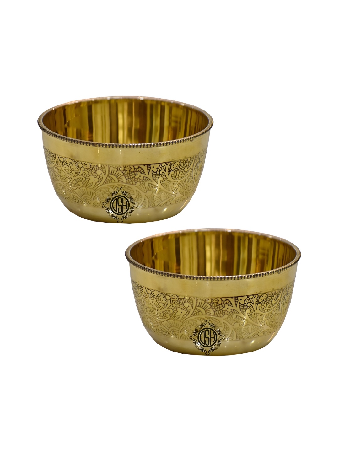 

DSH Crafting Your Curiosity Gold Toned 2 Pieces Embossed Brass Bowls