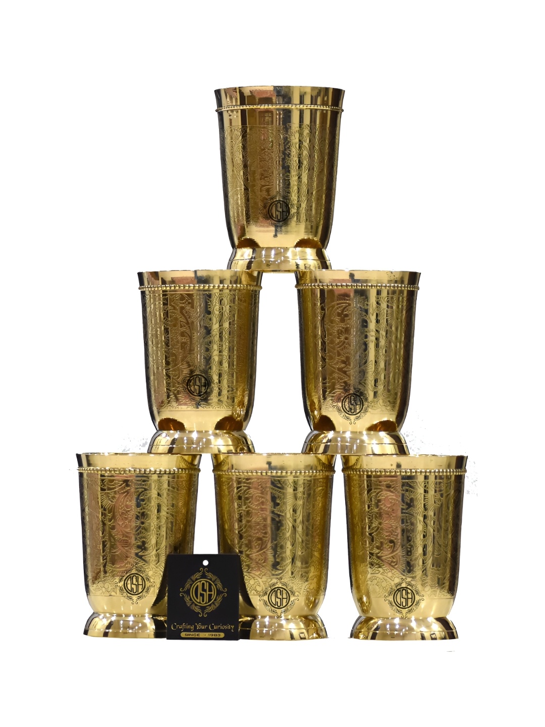

DSH Crafting Your Curiosity Gold Toned 6 Pieces Brass Water Glasses
