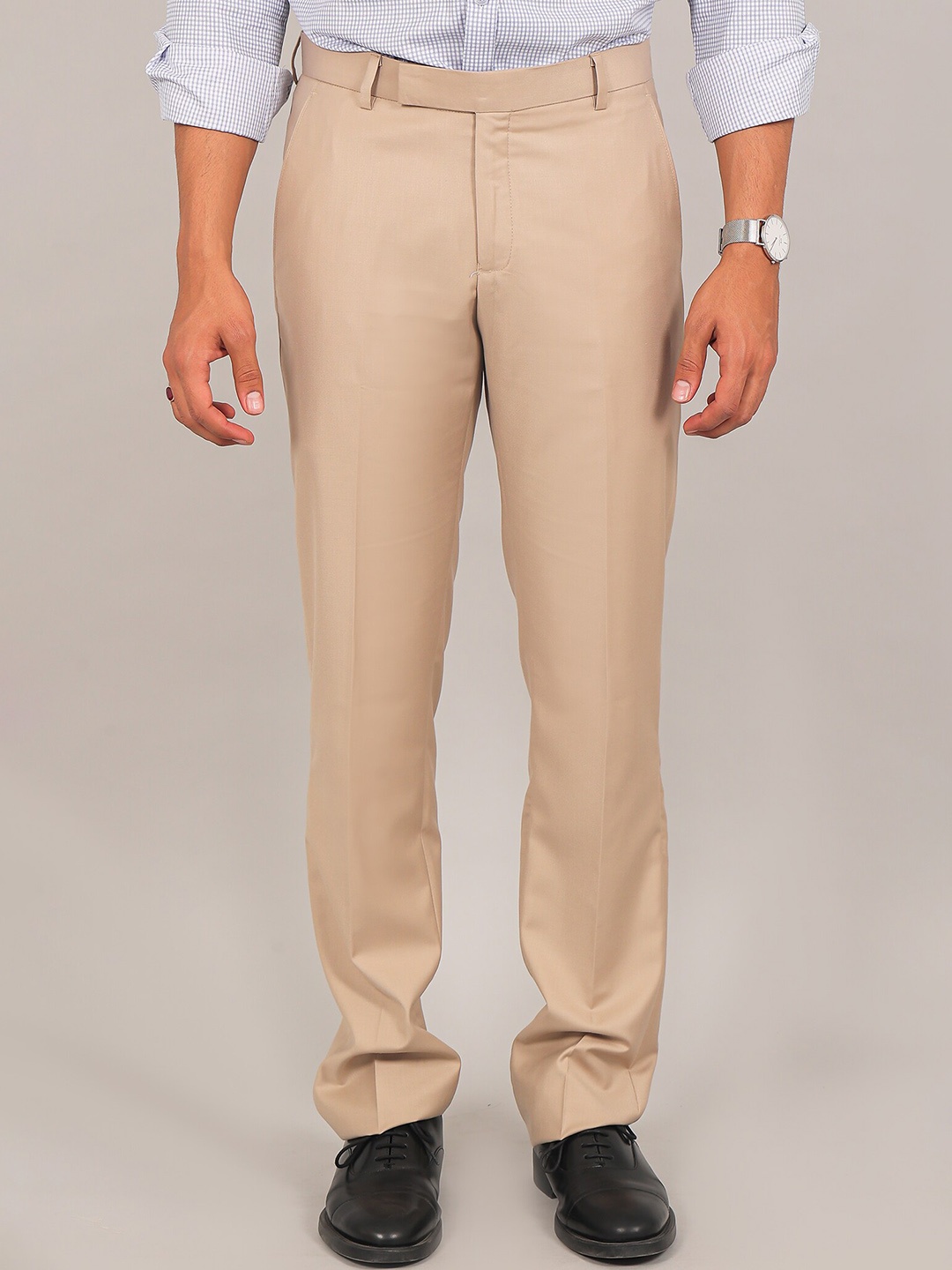

BLUEBIRD Men Linen Formal Chinos Trousers, Khaki