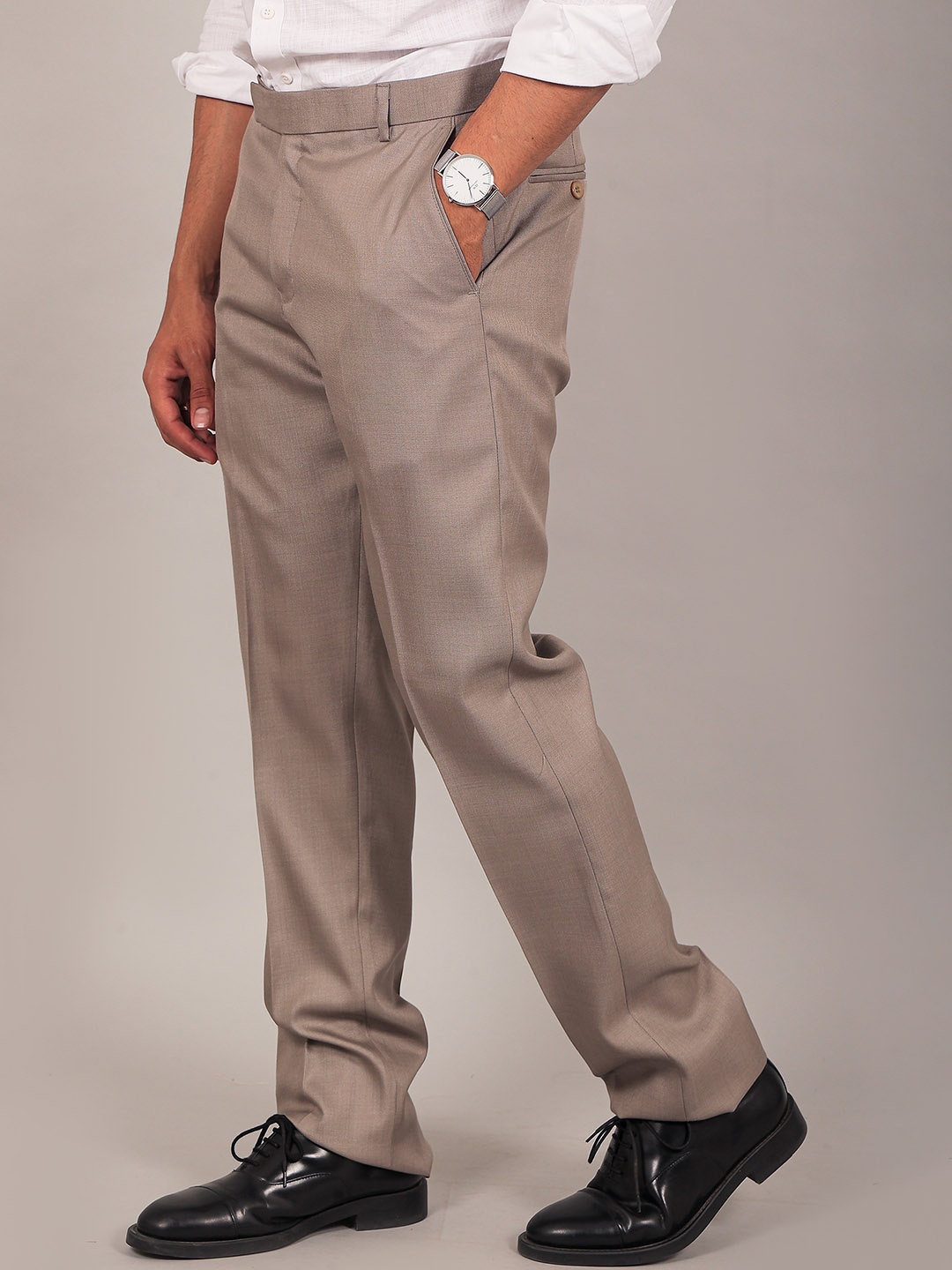 

BLUEBIRD Men Formal Chinos Trousers, Grey