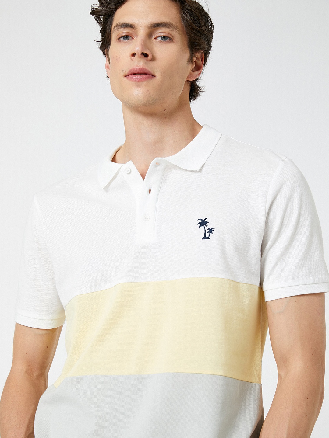 

Koton Cotton Polo Collar Knitted T-shirt, Yellow