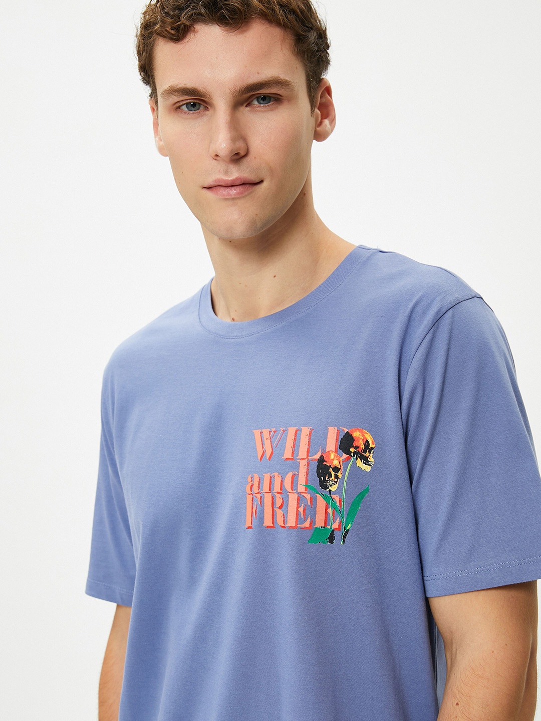 

Koton Typography Printed Cotton T-shirt, Purple