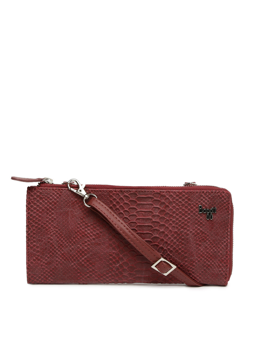 

Baggit Women Red Textured Zip Around Wallet