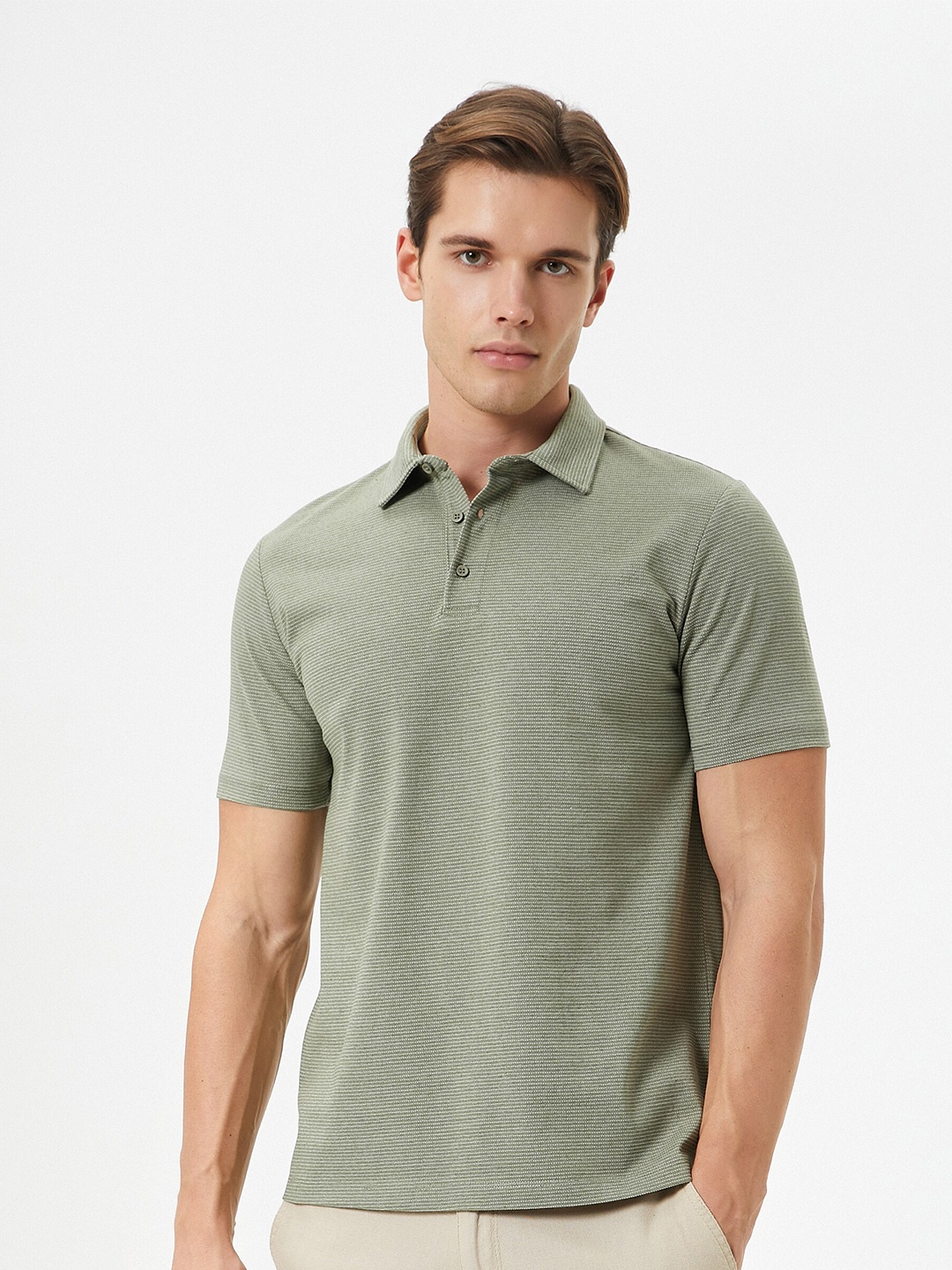 

Koton Cotton Polo Collar Regular Fit T-shirt, Khaki