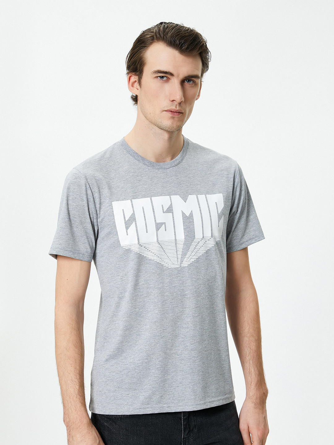 

Koton Typography Printed Slim Fit T-shirt, Grey
