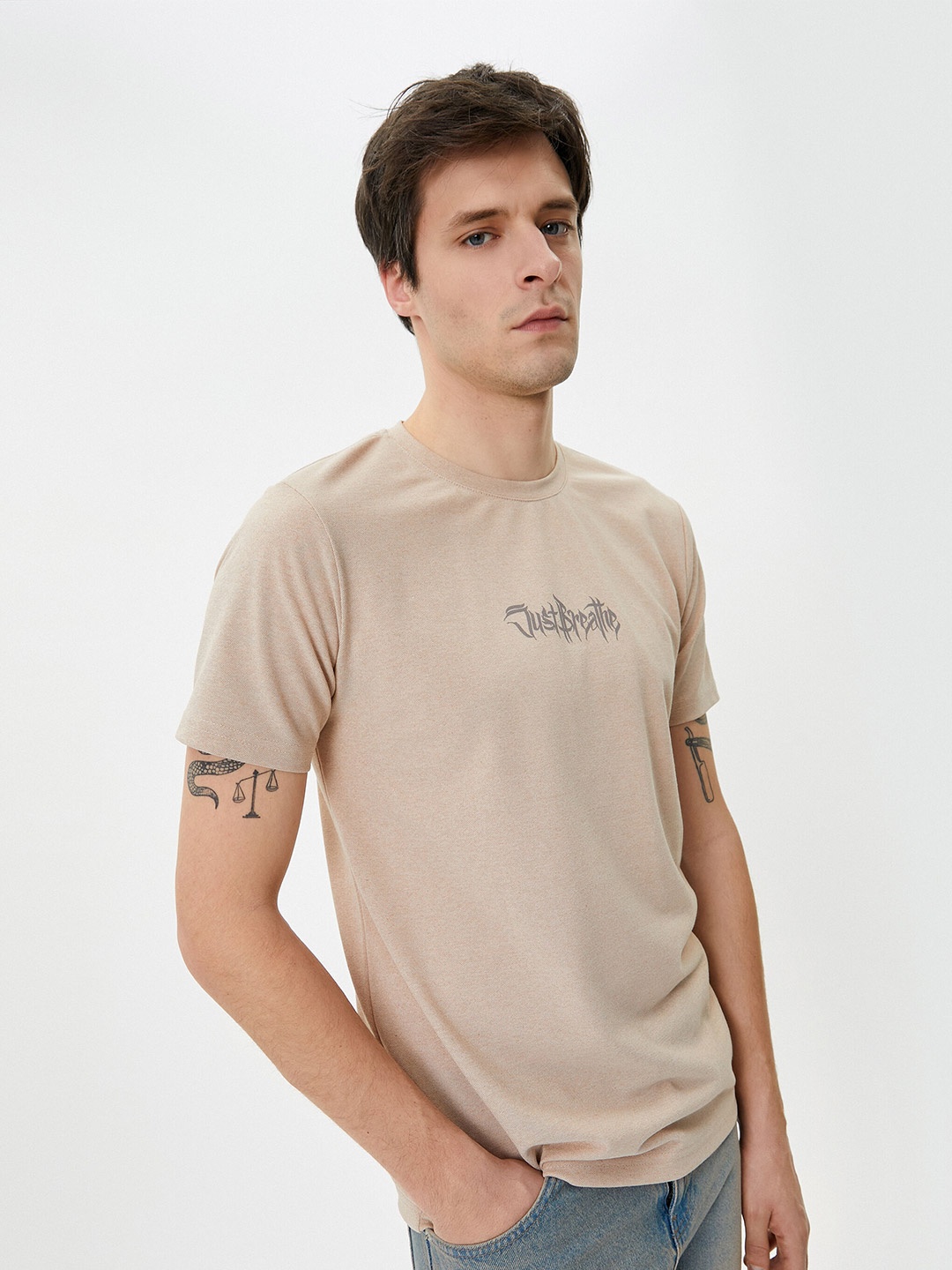 

Koton Typography Printed T-shirt, Beige