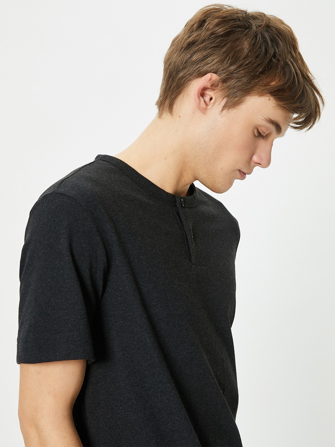 

Koton Henley Neck T-shirt, Grey