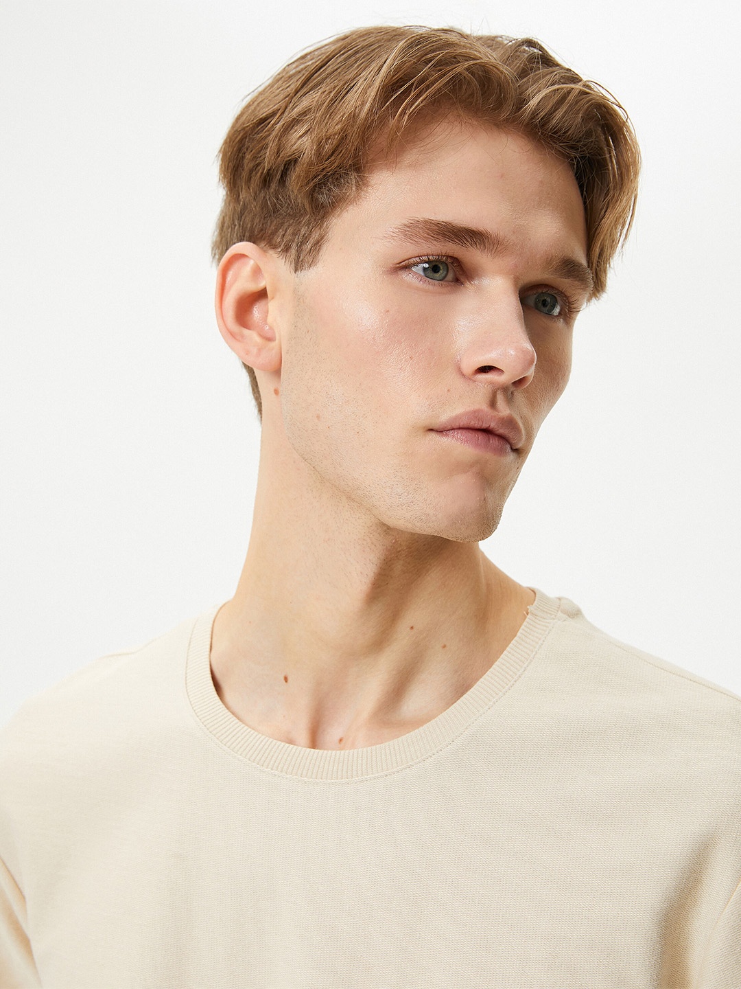 

Koton Round Neck Pure Cotton T-shirt, Beige