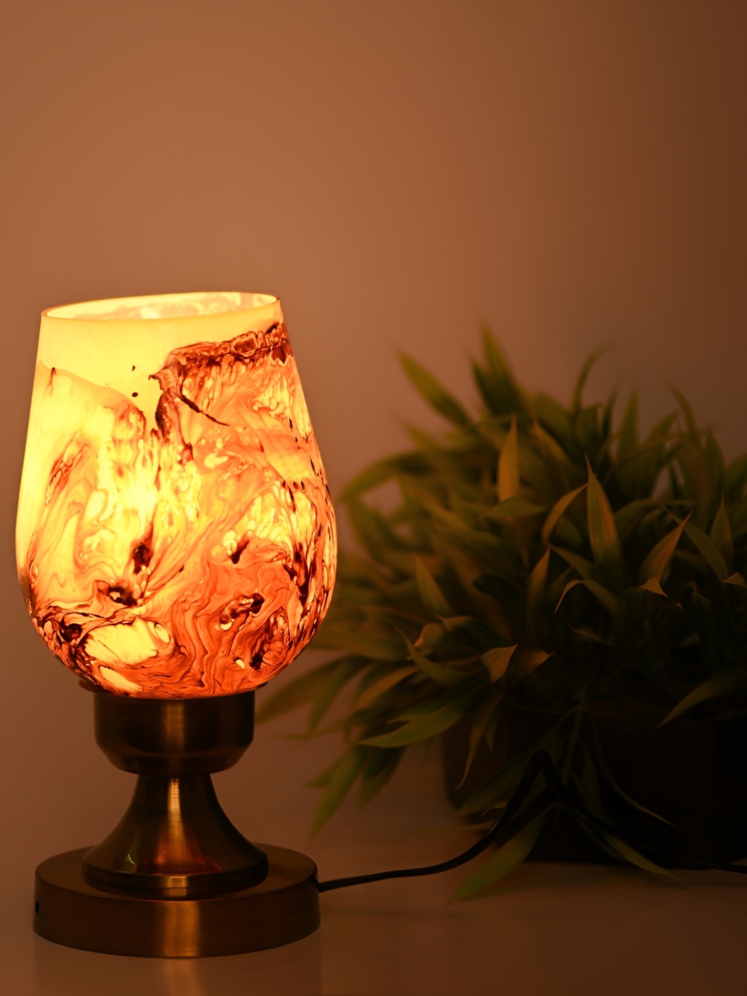 

1ST TIME Black Textured Metal Traditional Bell Shaped Table Lamp