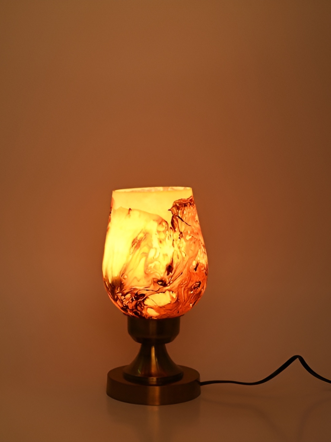 

1ST TIME Black Textured Metal Traditional Bell Shaped Table Lamp