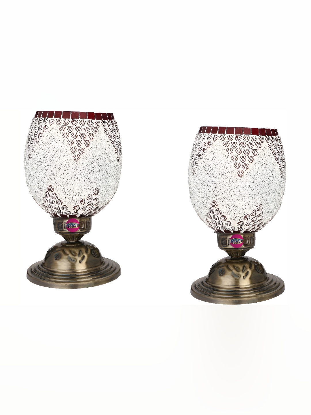 

1ST TIME White Textured Metal Bell Shaped Table Lamp