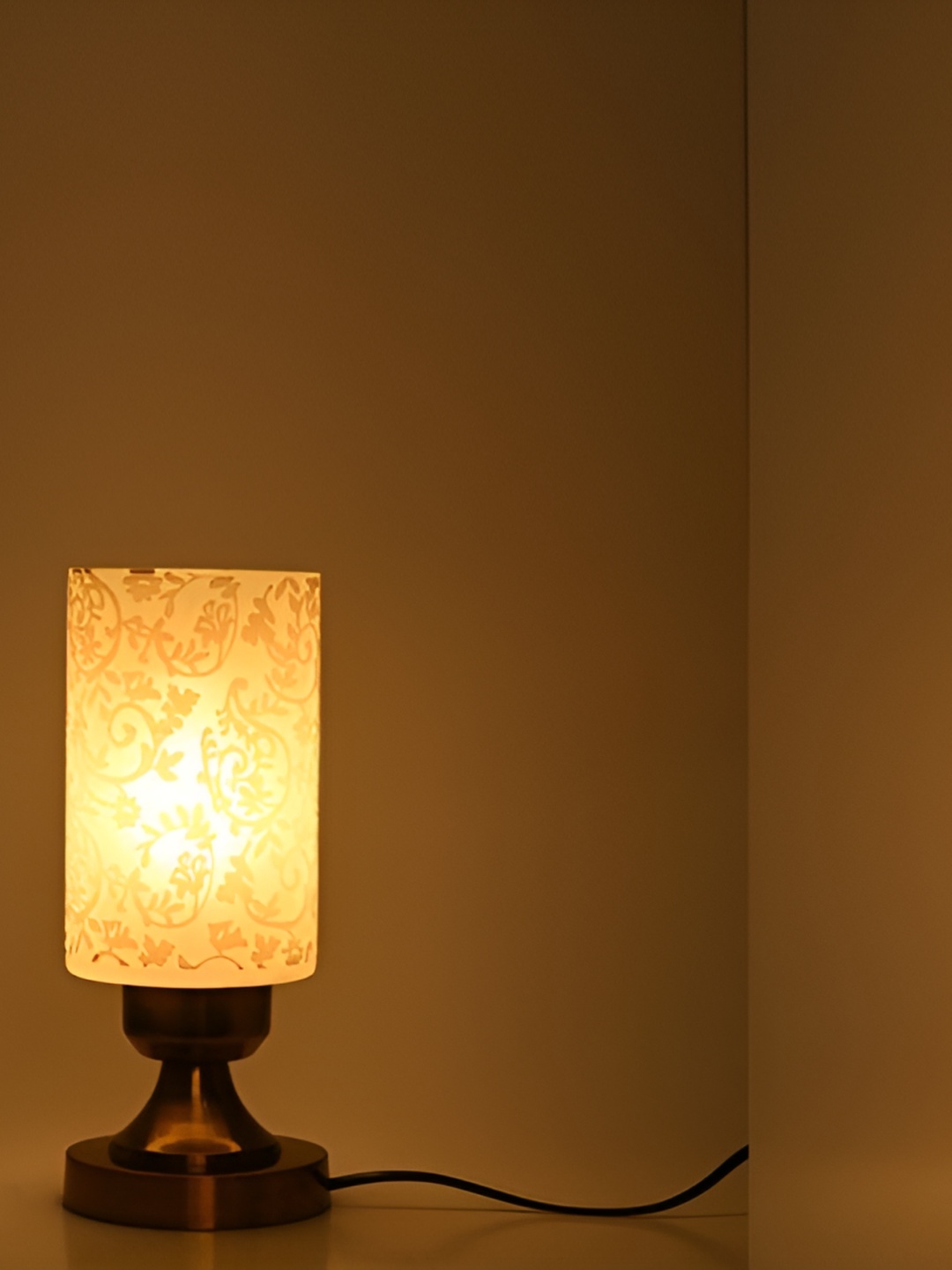 

1ST TIME Black Textured Metal Traditional Bell Shaped Table Lamp