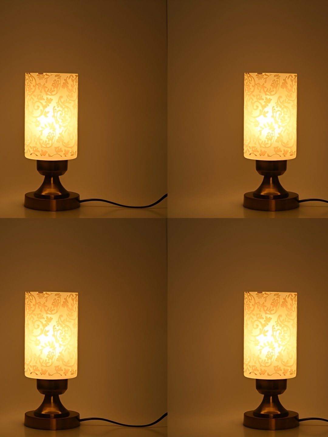 

1ST TIME White 4 Pieces Textured Metal Contemporary Table Lamps