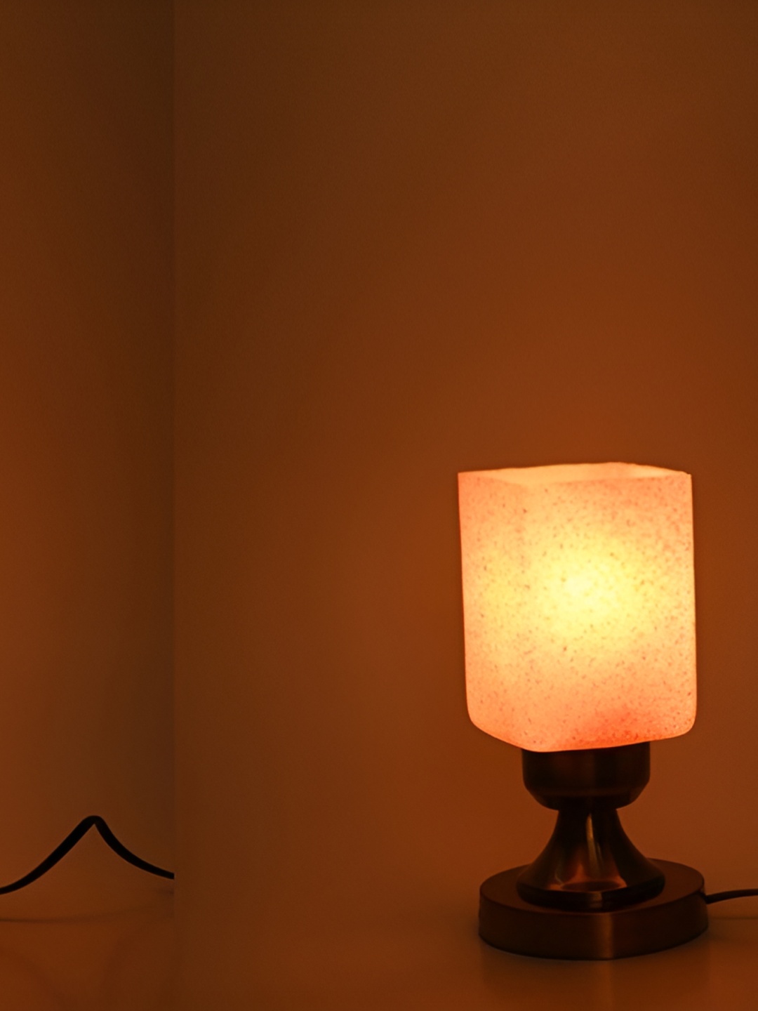 

1ST TIME Yellow & Bronze Toned 2 Pieces Rectangular Shaped Contemporary Table Lamps