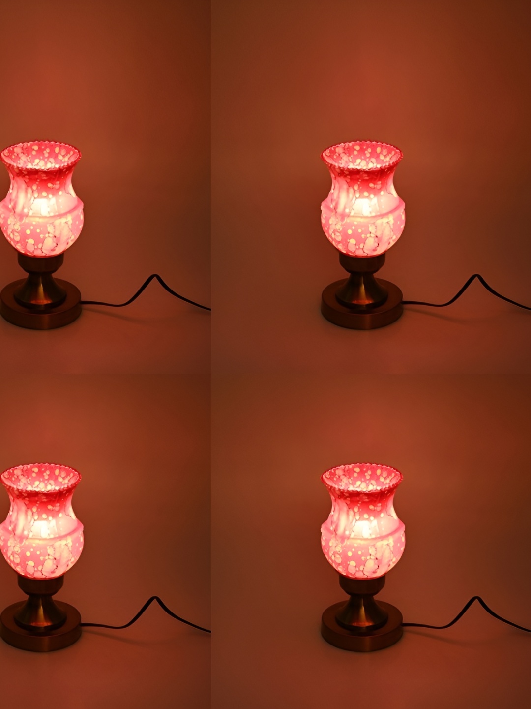 

1ST TIME White 4 Pieces Printed Metal Contemporary Table Lamp