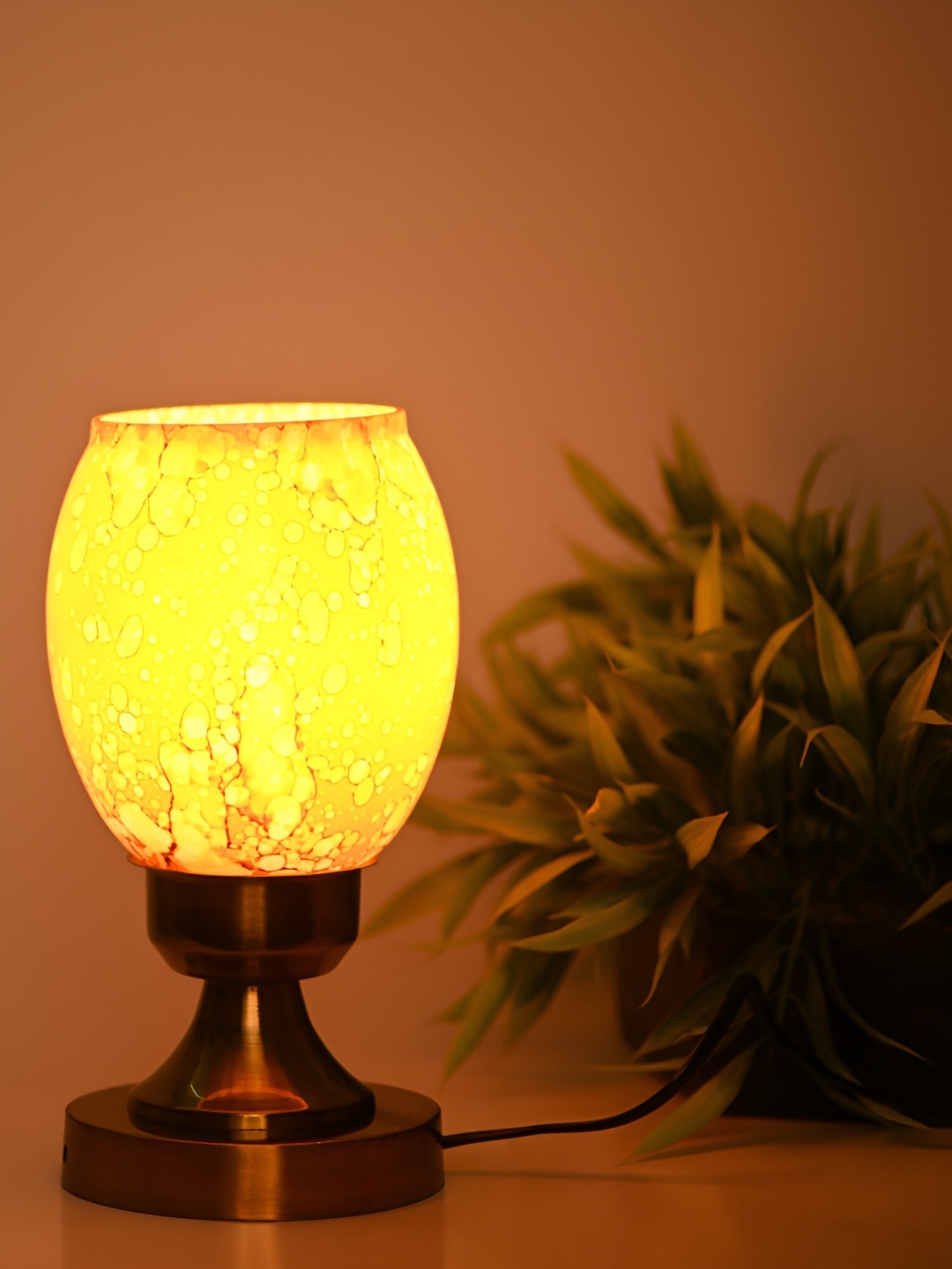 1ST TIME Beige Metal Abstract Shaped Table Lamp