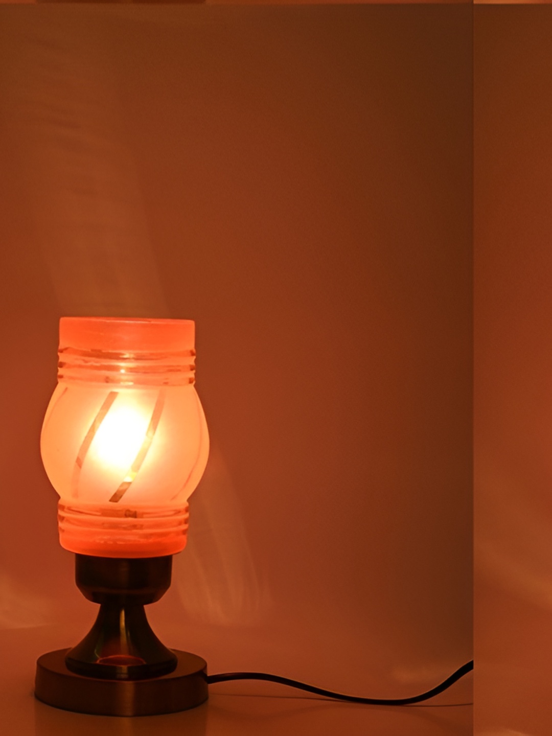 

1ST TIME White Textured Metal Traditional Bell Shaped Table Lamp