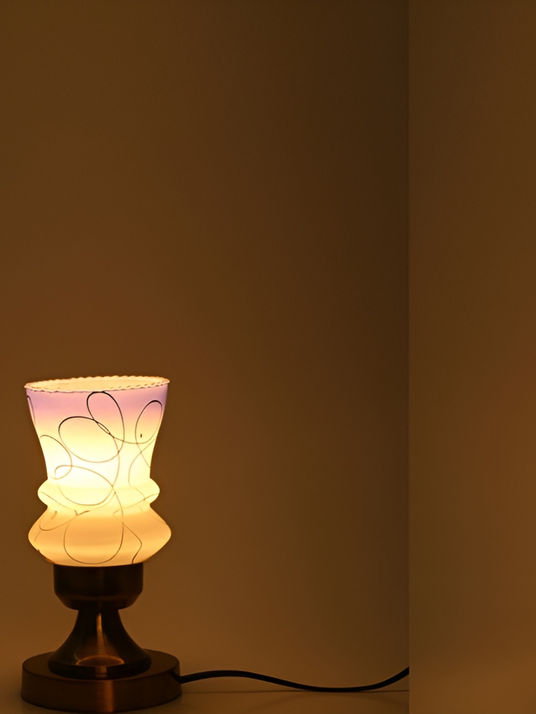 

1ST TIME Black Textured Metal Traditional Bell Shaped Table Lamp