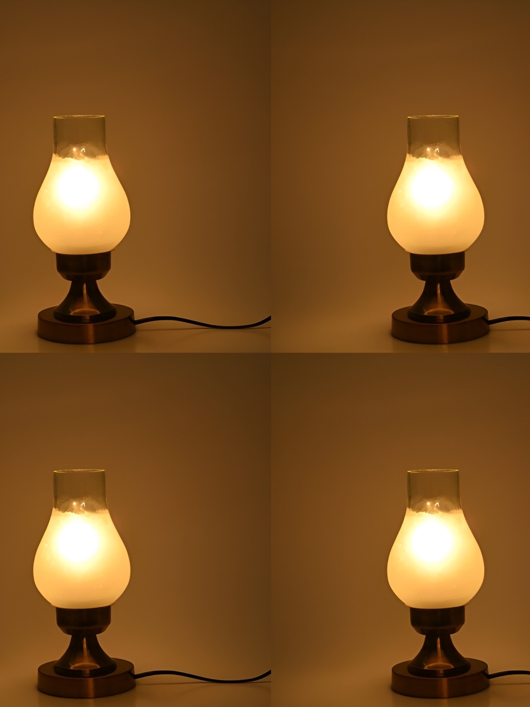 

1ST TIME White 4 Pieces Metal Contemporary Bell Shaped Table Lamps
