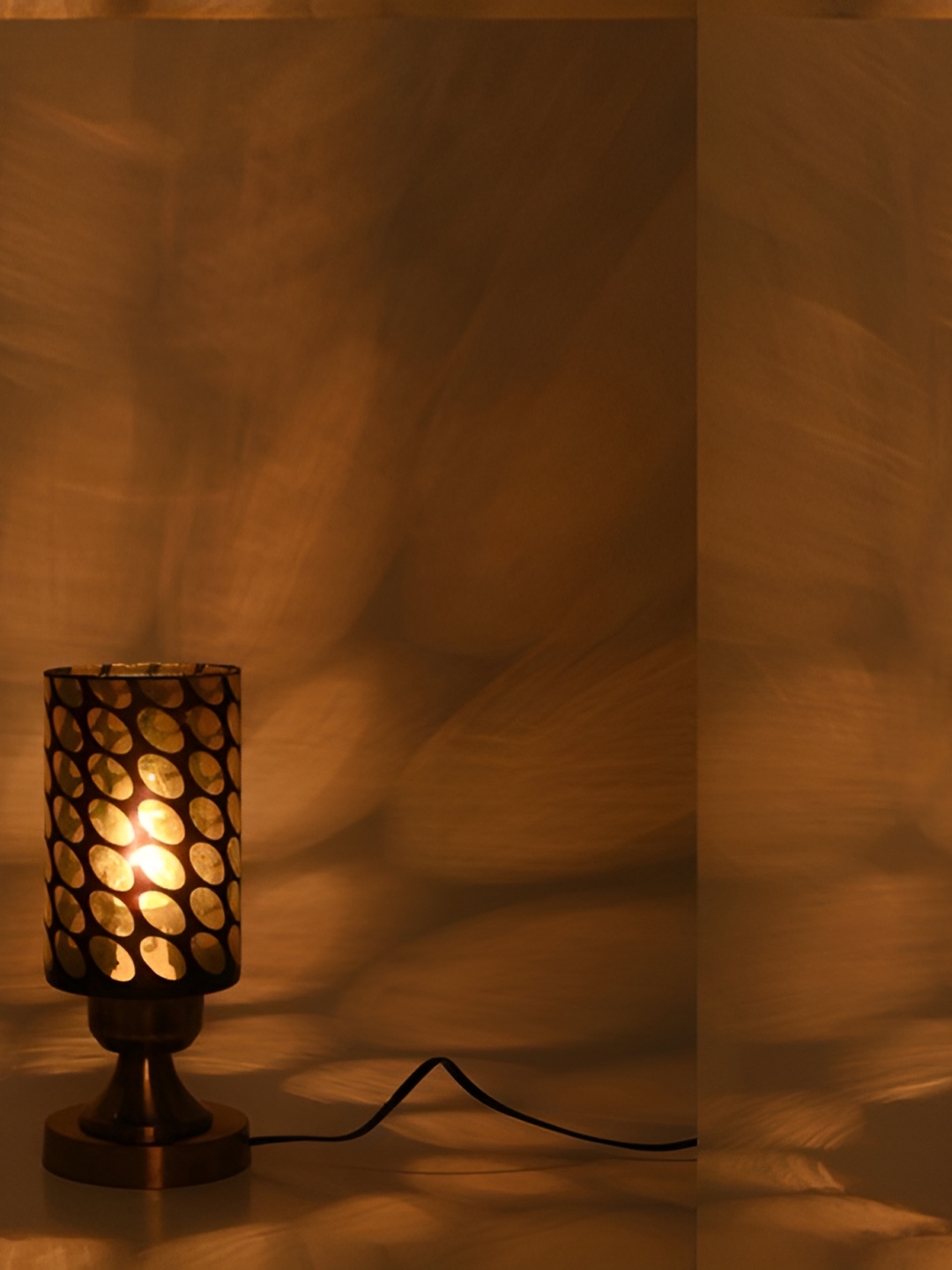 

1ST TIME Black Printed Metal Contemporary Table Lamp