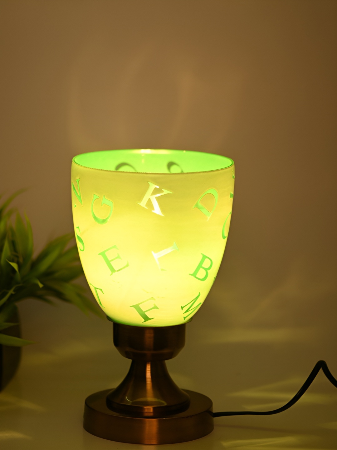 

1ST TIME Green Printed Metal Contemporary Table Lamp