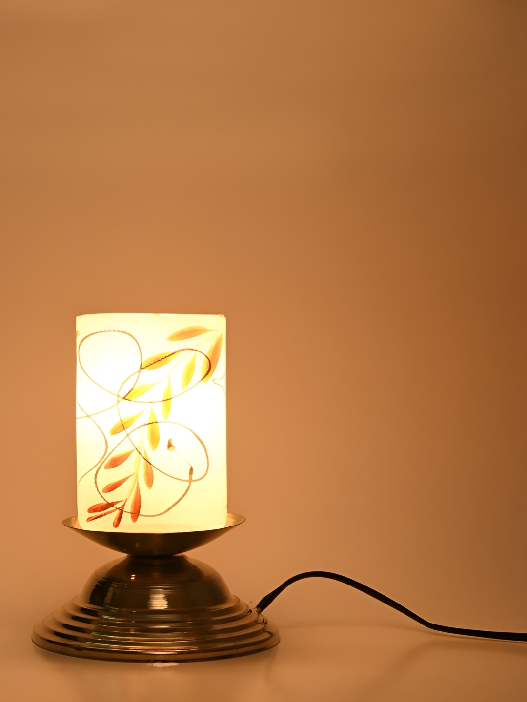

1ST TIME Yellow Printed Metal Rectangle Table Lamp