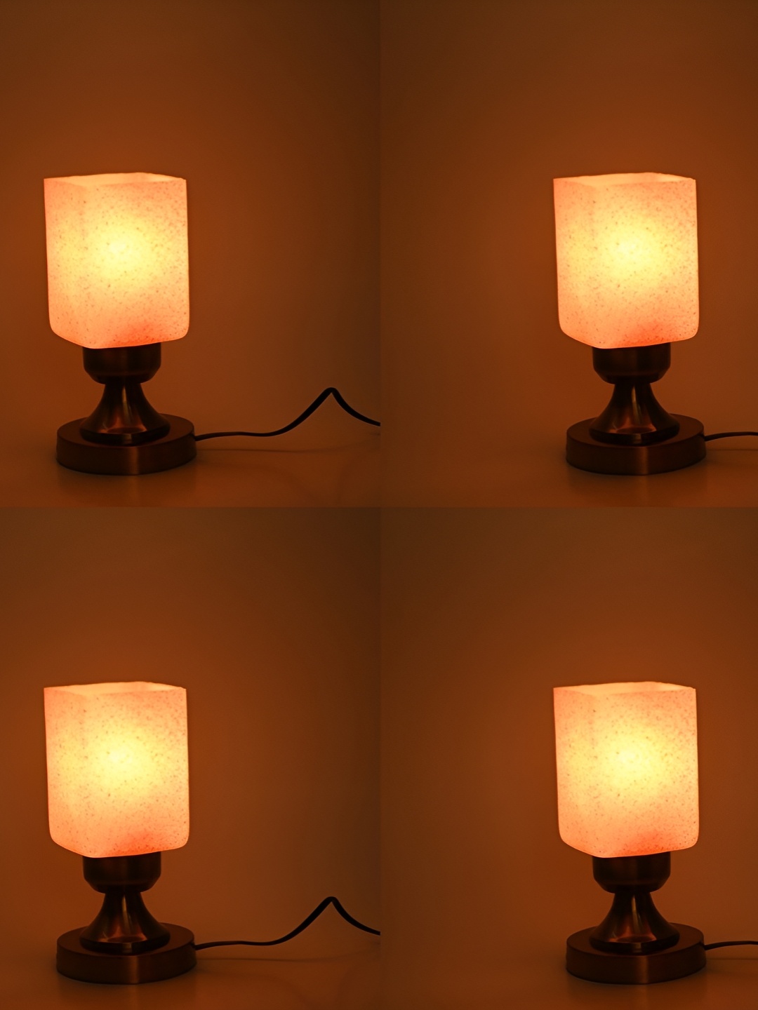 

1ST TIME Black 4 Pieces Metal Contemporary Square Shaped Table Lamps