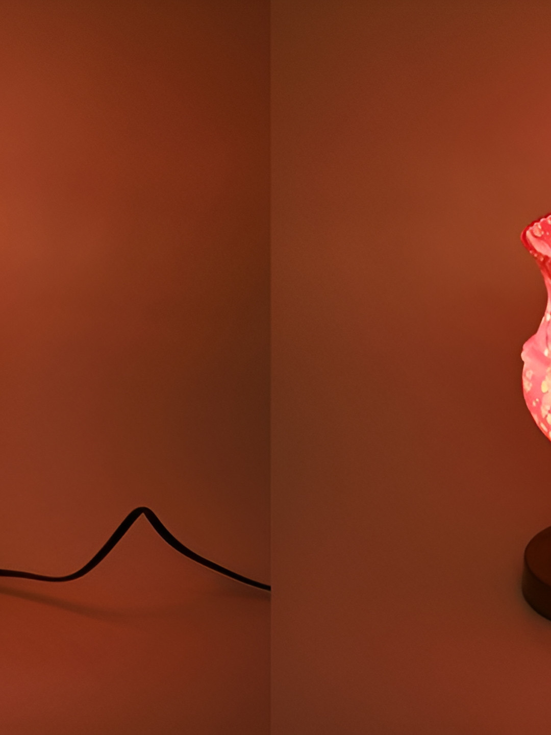 

1ST TIME Black & Pink Printed Metal Traditional Bell Shaped Table Lamp
