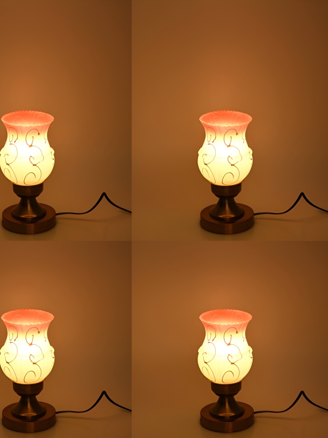 

1ST TIME White 4 Pieces Textured Metal Contemporary Table Lamp