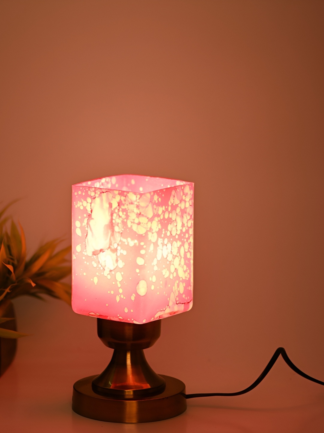 1ST TIME Red Printed Contemporary Table Lamp