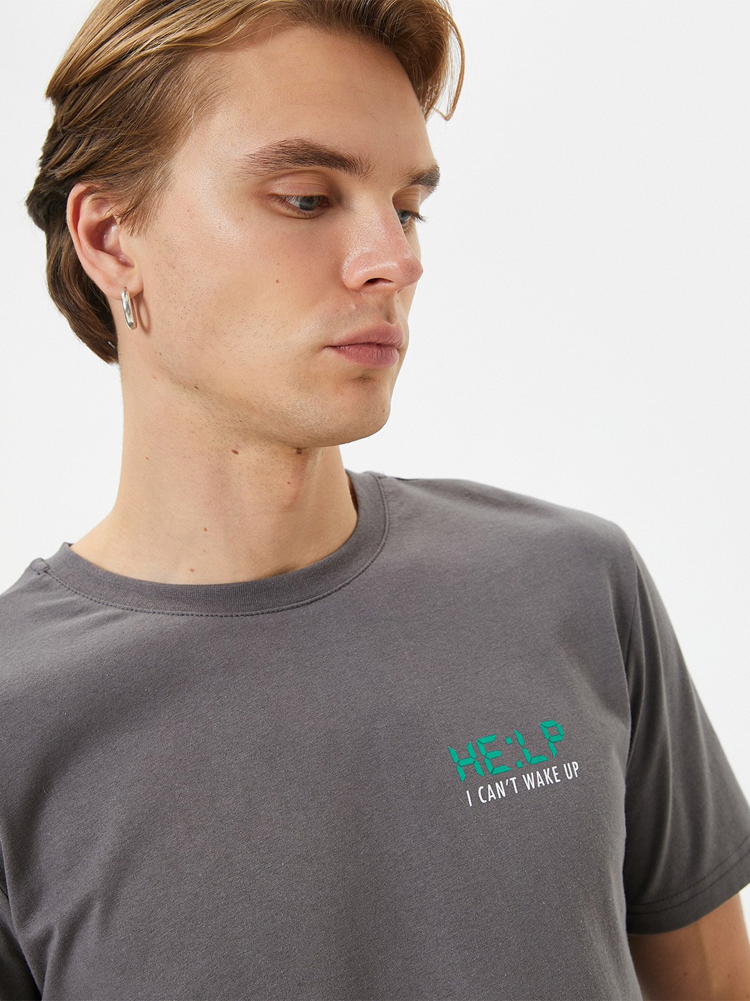 

Koton Slim Fit Pure Cotton T-shirt, Grey