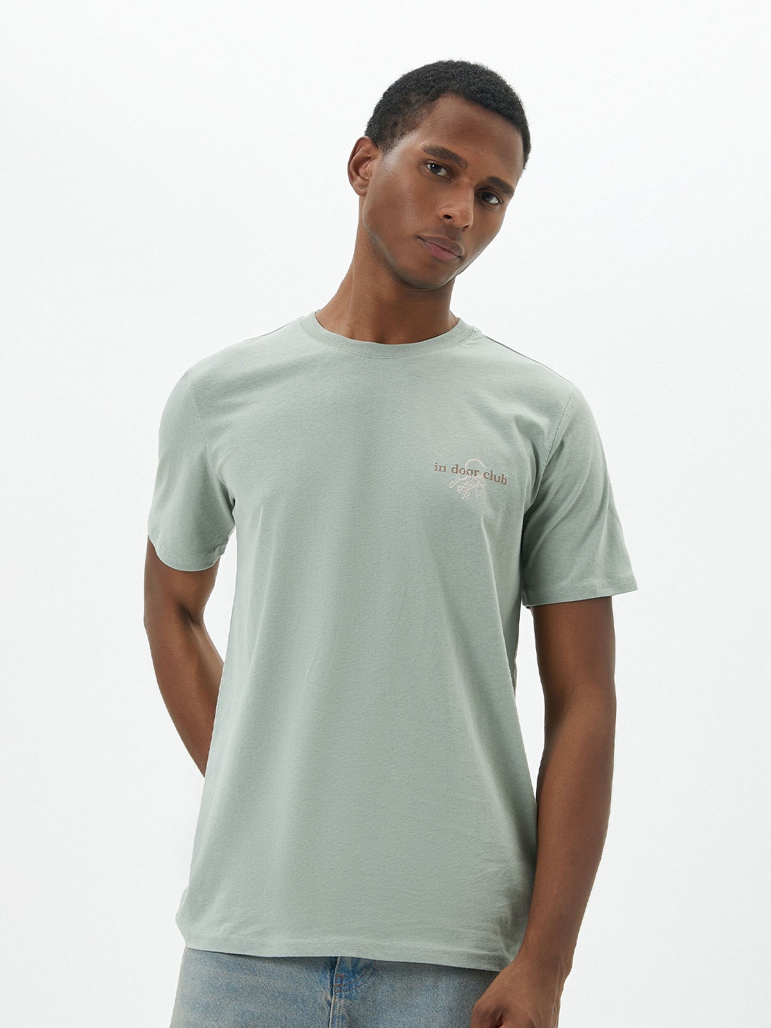 

Koton Round Neck Pure Cotton T-shirt, Green