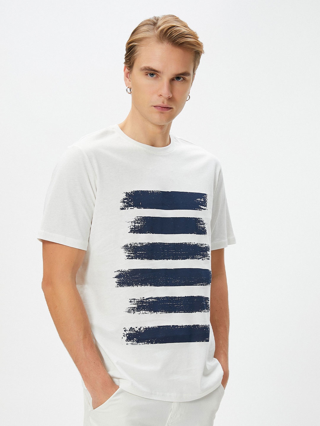 

Koton Abstract Printed Pure Cotton T-shirt, White