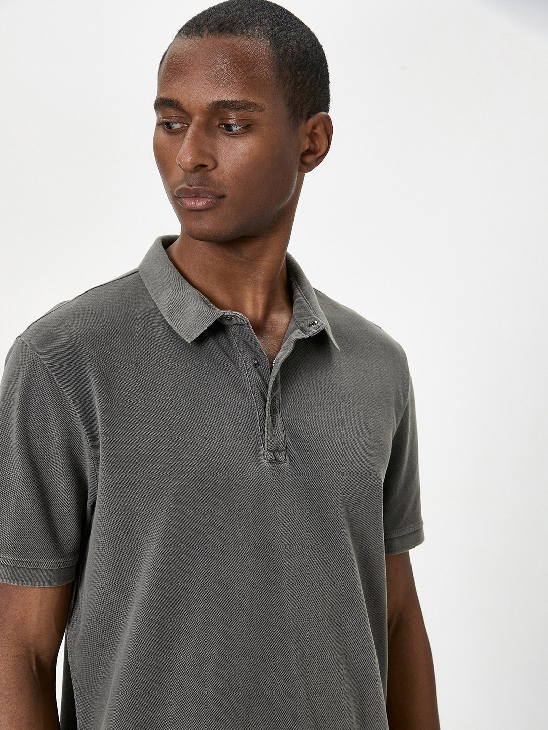 

Koton Polo Collar Pure Cotton T-shirt, Grey