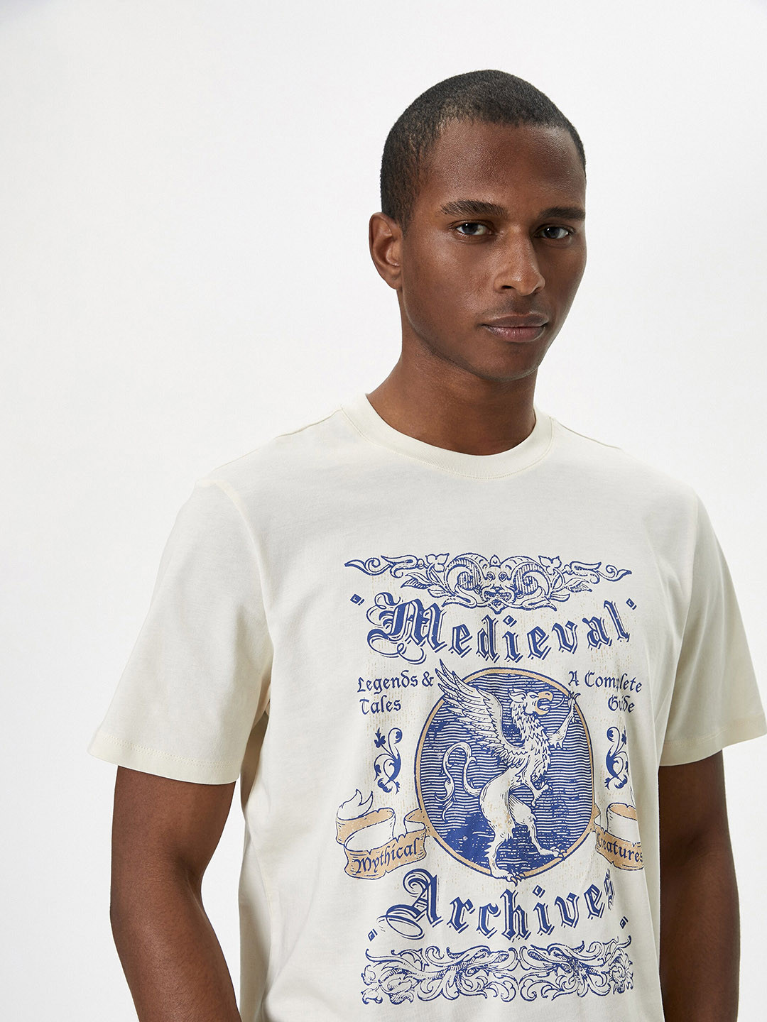 

Koton Typography Printed Round Neck Pure Cotton T-shirt, White