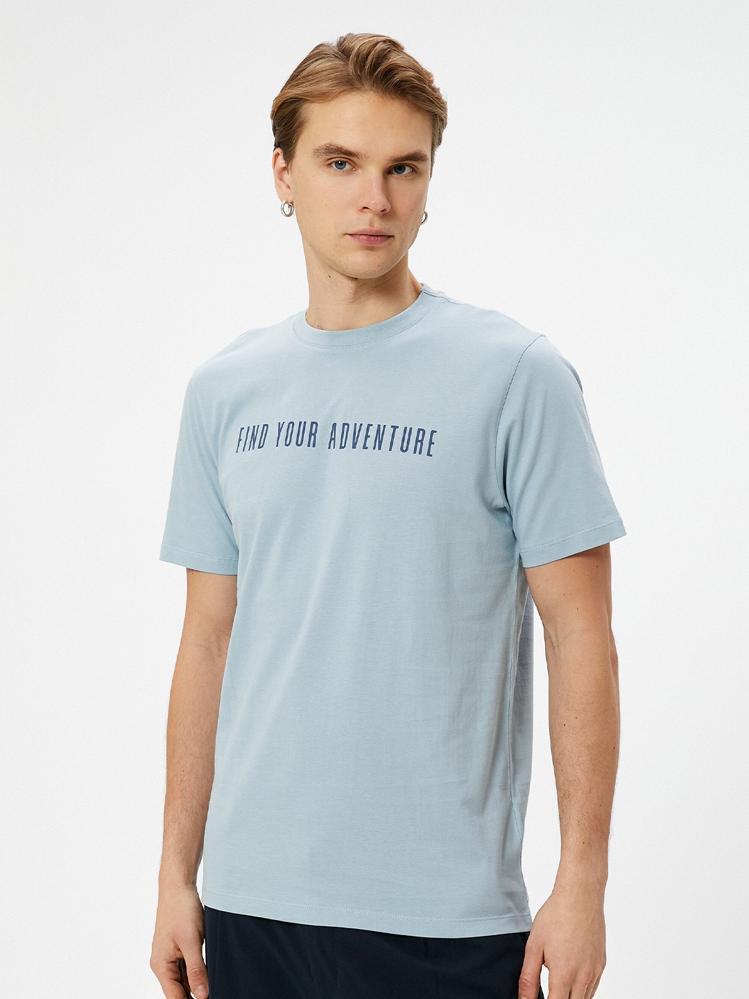 

Koton Typography Printed Pure Cotton T-shirt, Blue