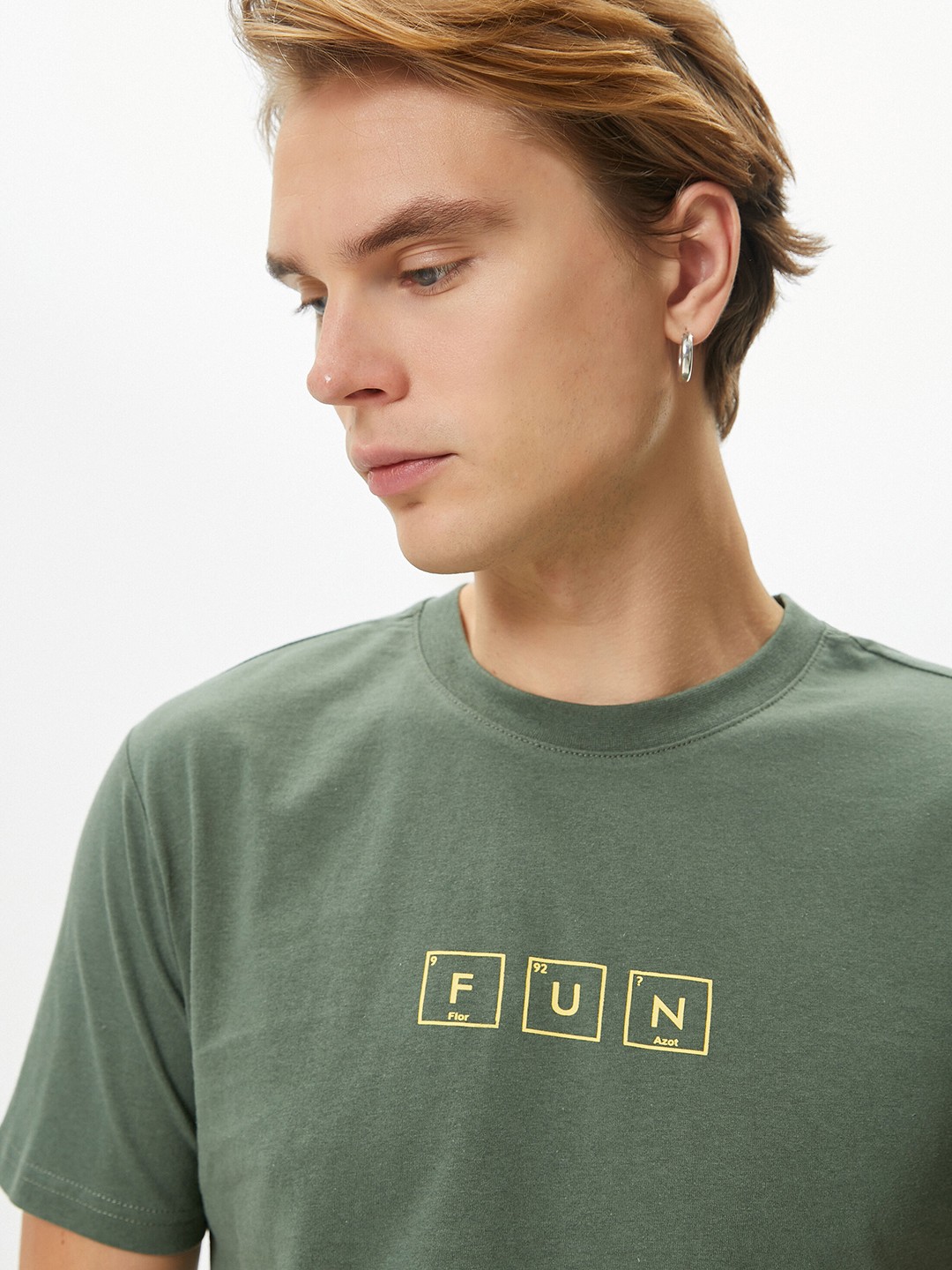 

Koton Typography Printed Round Neck Pure Cotton T-shirt, Green