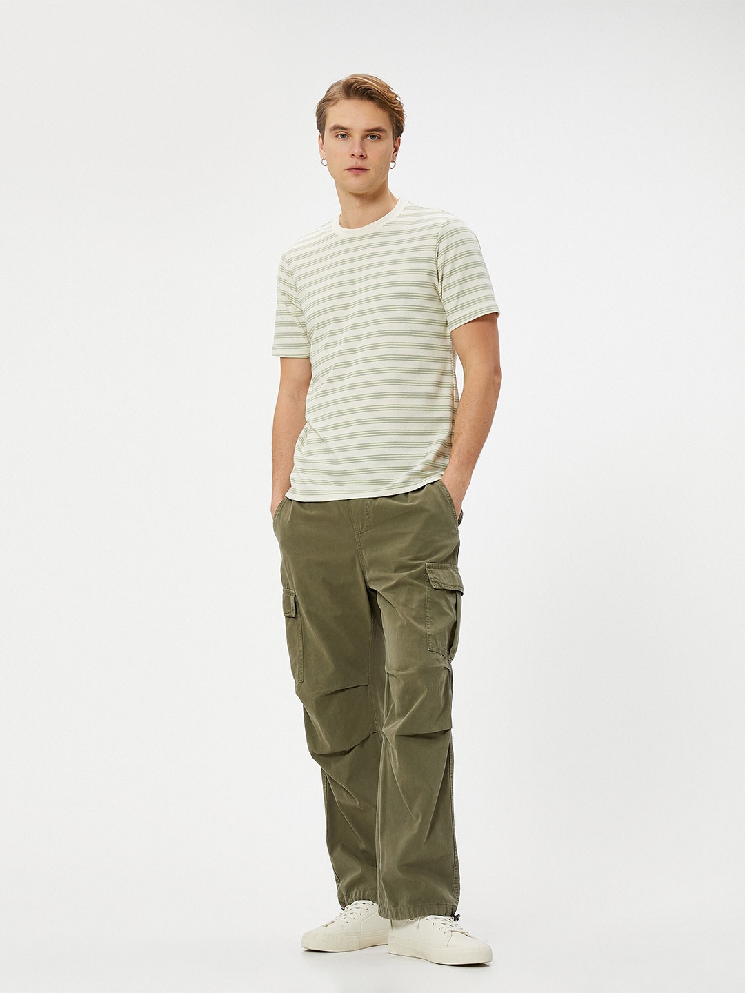 

Koton Striped Round Neck T-shirt, Green