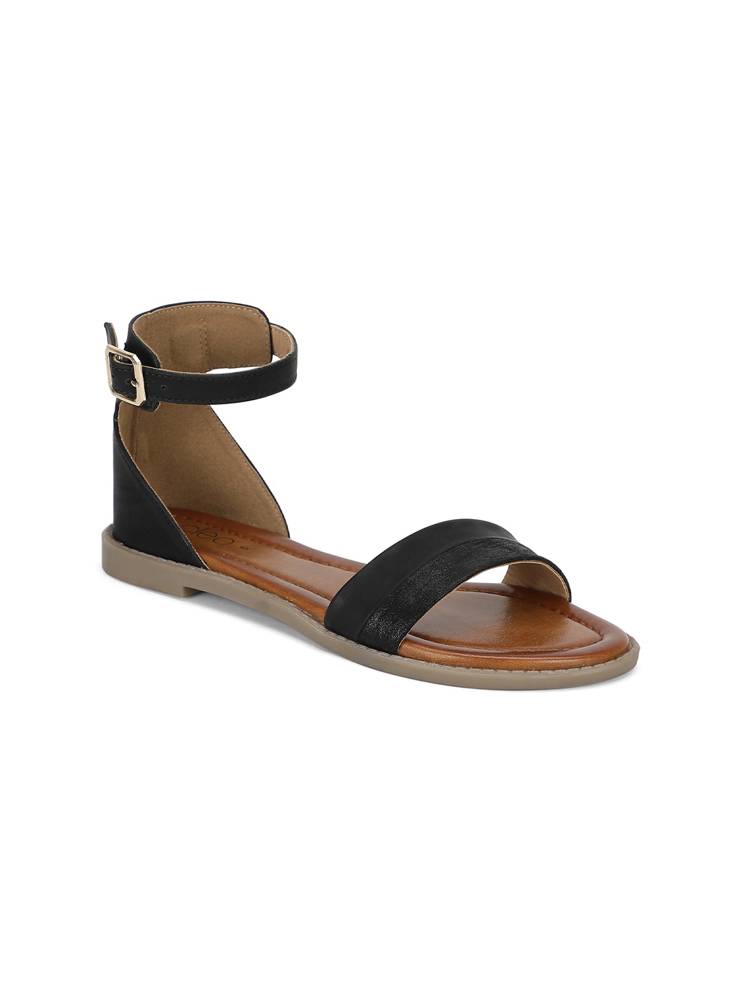 

Khadims Open Toe Flats, Black