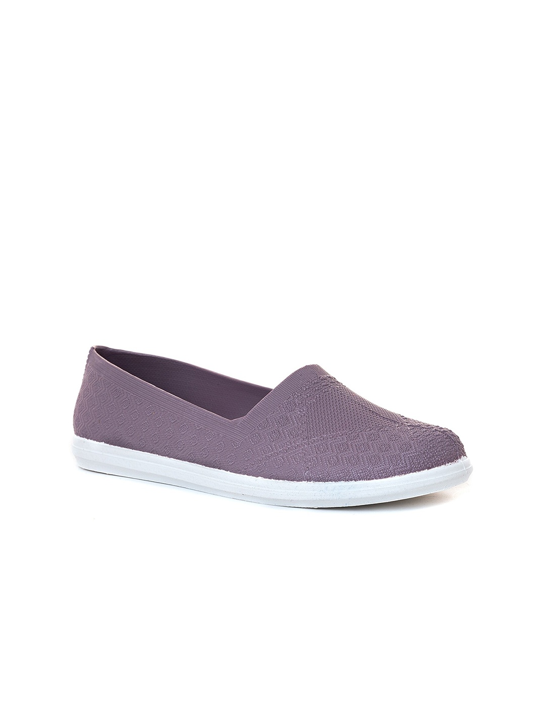 

Khadims Textured Round Toe Ballerinas, Purple