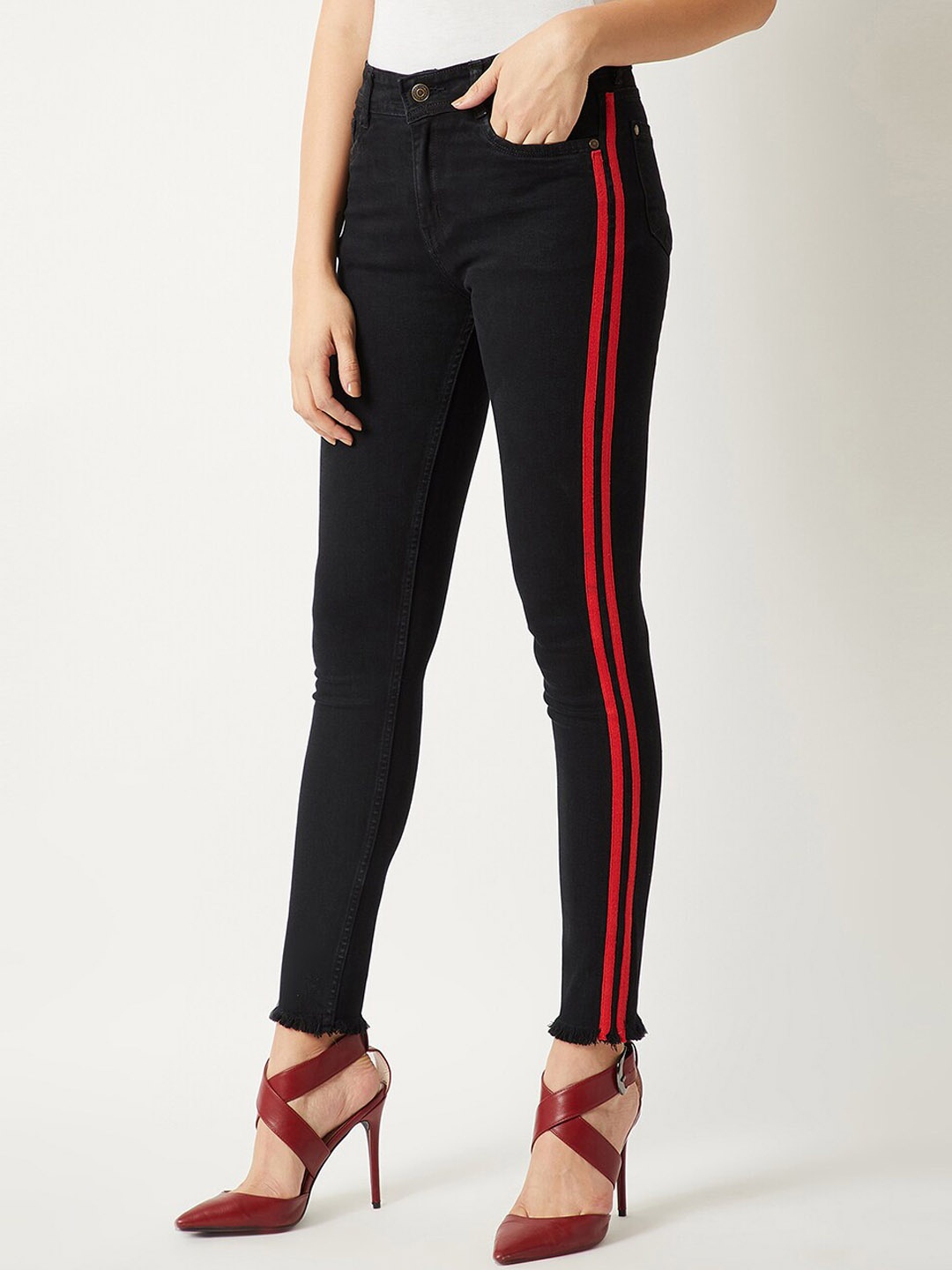 

BAESD Women Slim Fit High-Rise Stretchable Jeans, Black