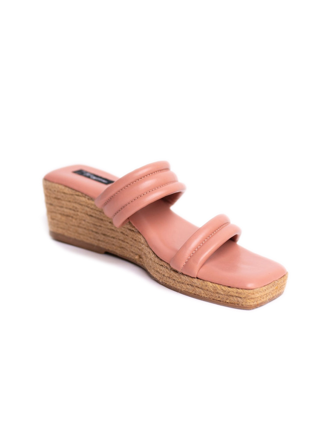

MAYZE Striped Open Toe Wedge Heels, Pink