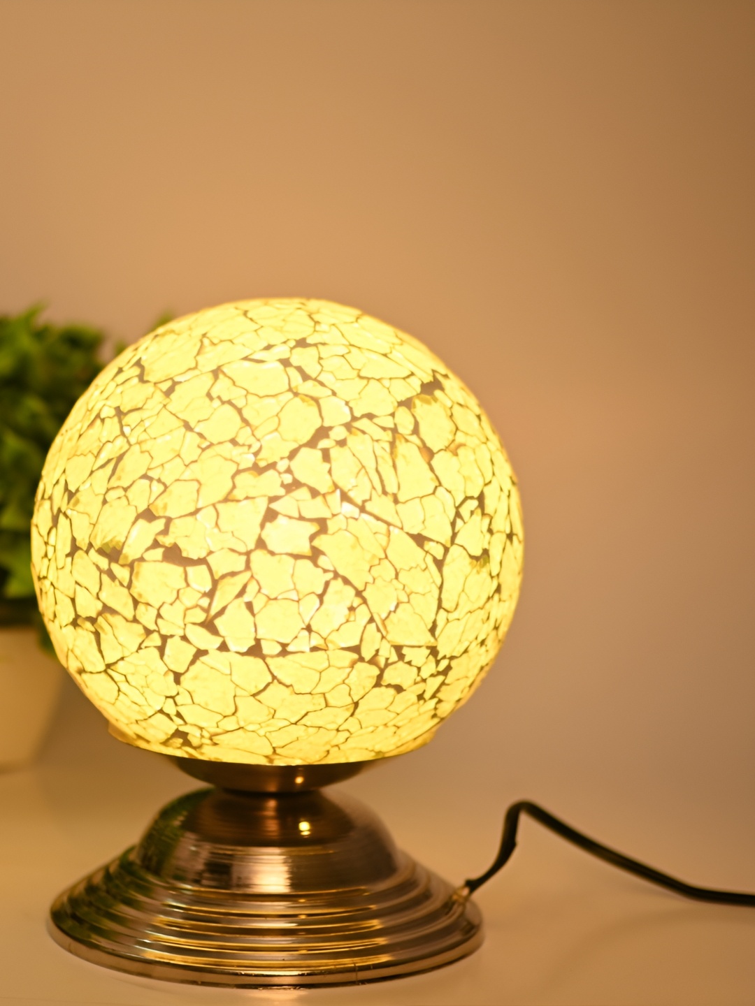 

1ST TIME Gold-Toned Printed Contemporary Table Lamp